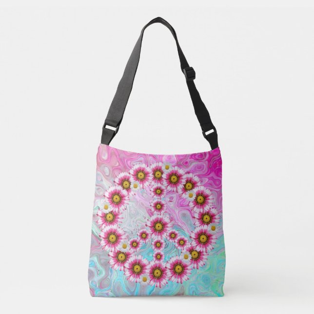 peace flowers crossbody bag (Front)