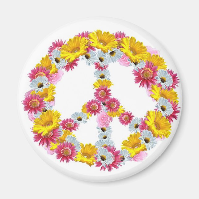 peace flowers magnet (Front)