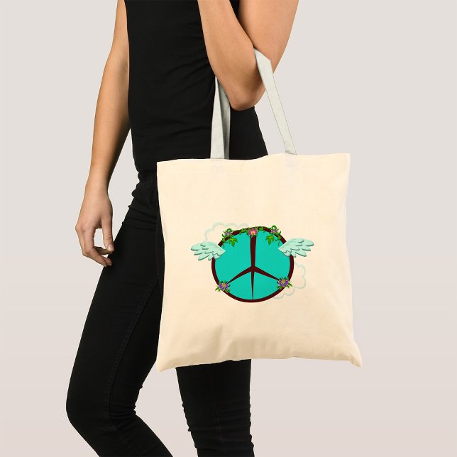 Peace Flowers Tote Bag (Creator Uploaded)