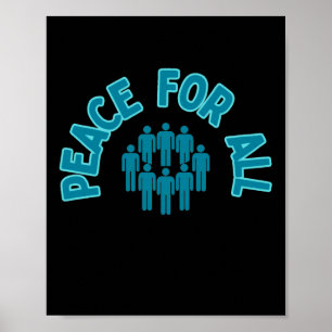 Peace For All Sticker Peace Sticker One World Poster