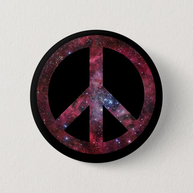 Peace for all the universe 6 cm round badge (Front)