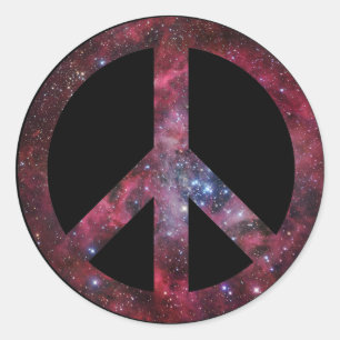 Peace for all the universe classic round sticker