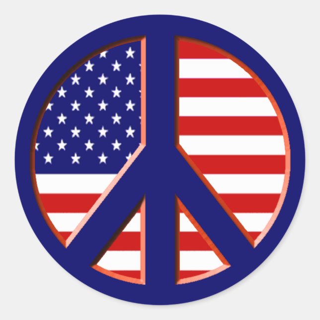 Peace for America Classic Round Sticker (Front)