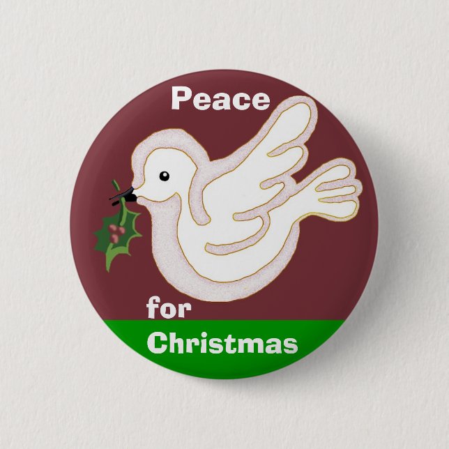 Peace for Christmas 6 Cm Round Badge (Front)