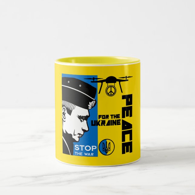 Peace For The Ukraine Two-Tone Coffee Mug (Center)