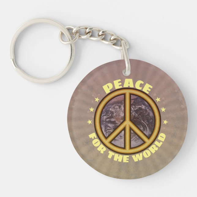 Peace for the World ☮  Key Ring (Front)