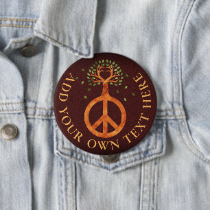 Peace For Trees - Flower Power Heart 1 10 Cm Round Badge