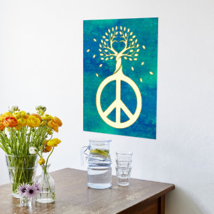 Peace For Trees - Flower Power Heart 1 Foil Prints