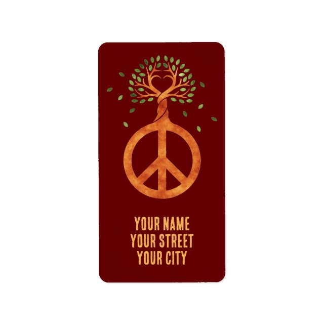 Peace For Trees - Flower Power Heart 1 Label (Front)