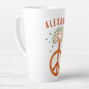 Peace For Trees - Flower Power Heart 1 Latte Mug