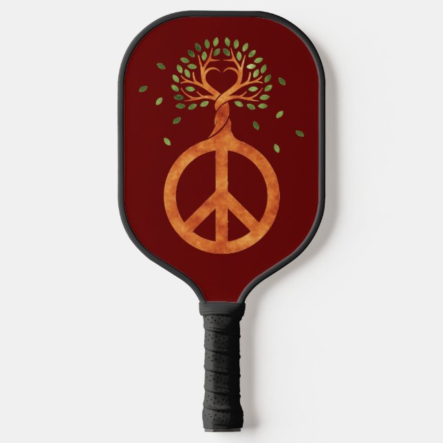 Peace For Trees - Flower Power Heart 1 Pickleball Paddle (Front)