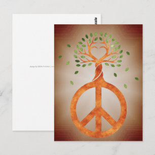 Peace For Trees - Flower Power Heart 1 Postcard
