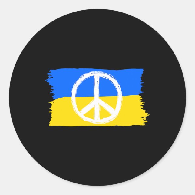 Peace For Ukraine 1  Classic Round Sticker (Front)