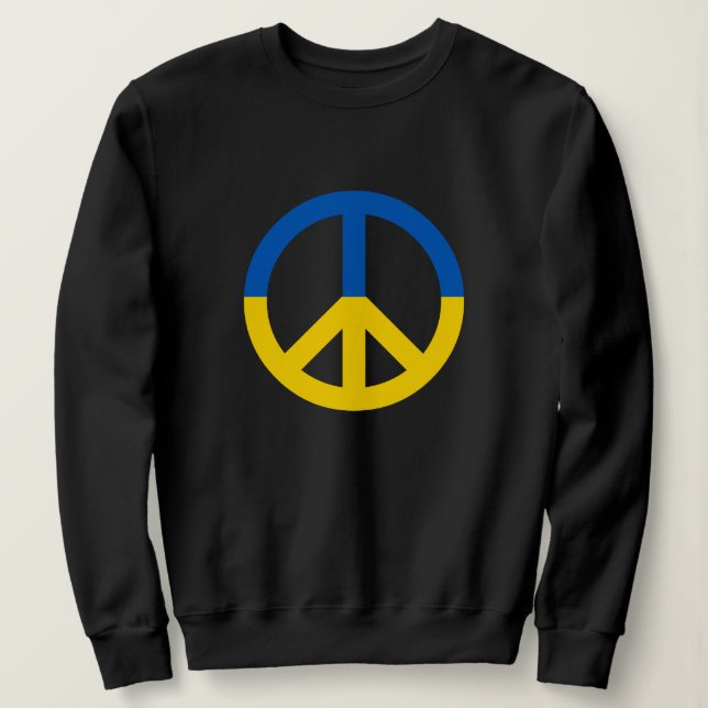 Peace for Ukraine Blue Yellow Flag Colours Sweatshirt (Design Front)