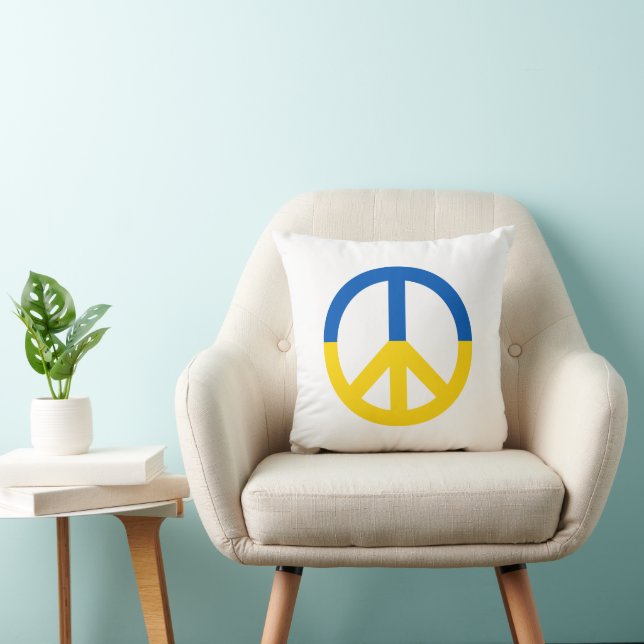 Peace for Ukraine Blue Yellow Flag Colours Symbol Cushion (Chair)