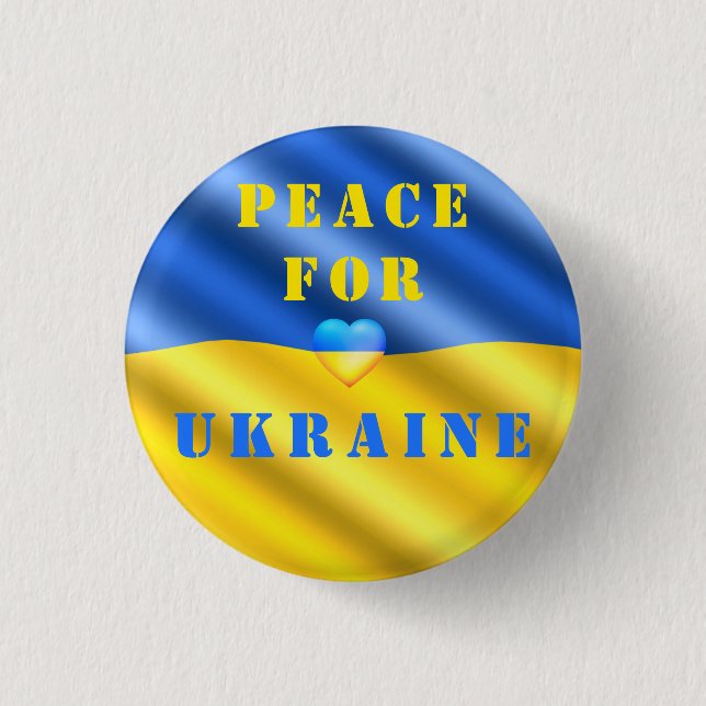 Peace For Ukraine Button Support Freedom (Front)