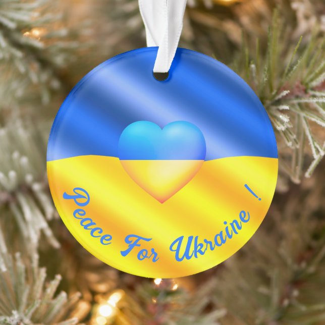 Peace For Ukraine Christmas Ornament Ukraine Flag (Tree)