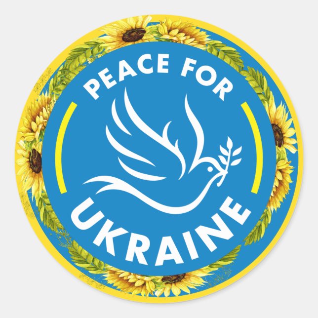 PEACE FOR UKRAINE  CLASSIC ROUND STICKER (Front)