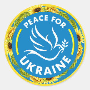 PEACE FOR UKRAINE  CLASSIC ROUND STICKER