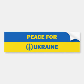 Peace For Ukraine Colours Text Flag Bumper Sticker