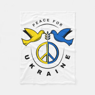 Peace For Ukraine Dove Ukraine Flag I Stand With U Fleece Blanket