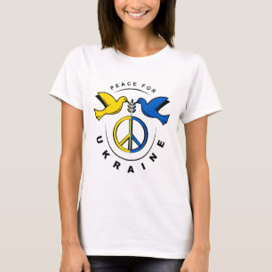 Peace For Ukraine Dove Ukraine Flag I Stand With U T-Shirt