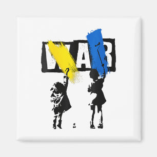 Peace For Ukraine End War Dove Symbol Ukrainian Fl Magnet