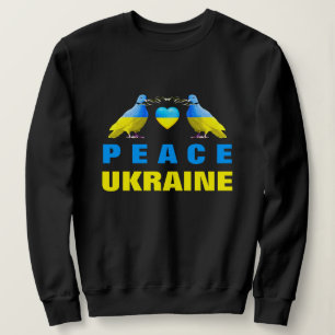Peace For Ukraine - Freedom - Peace Dove Heart  Sweatshirt