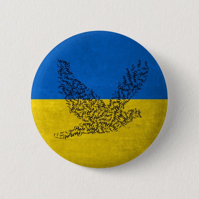 Peace for Ukraine. I stand with Ukraine !!! Button (Front)
