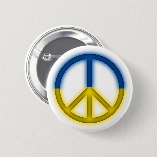 Peace For Ukraine Logo 6 Cm Round Badge (Front & Back)