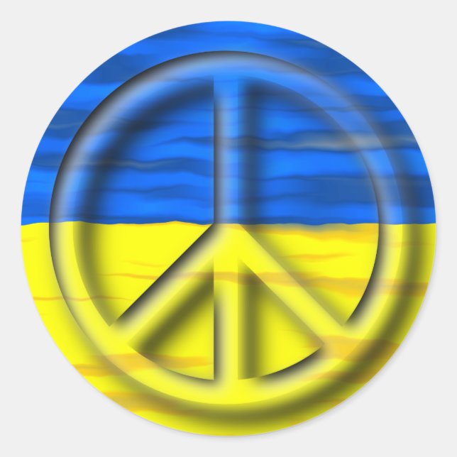 Peace For Ukraine Logo Flag Classic Round Sticker (Front)