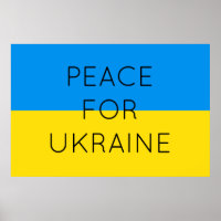 Peace For Ukraine Simple Minimal Ukrainian Flag