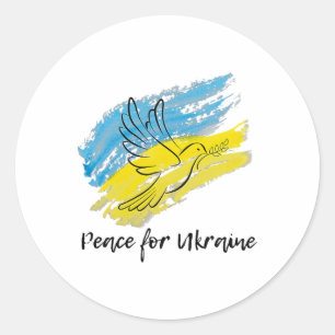 Peace For Ukraine Solidarity Peace Heart Ukrainian Classic Round Sticker