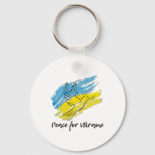 Peace For Ukraine Solidarity Peace Heart Ukrainian Key Ring