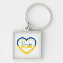 Peace for Ukraine Square Keychain