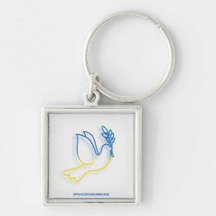 Peace for Ukraine Square Keychain