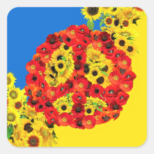 PEACE FOR UKRAINE! SQUARE STICKER
