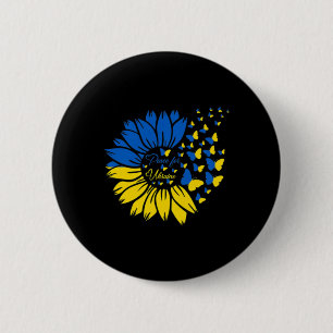 Peace For Ukraine Sunflower Ukrainian Butterfly Uk 6 Cm Round Badge