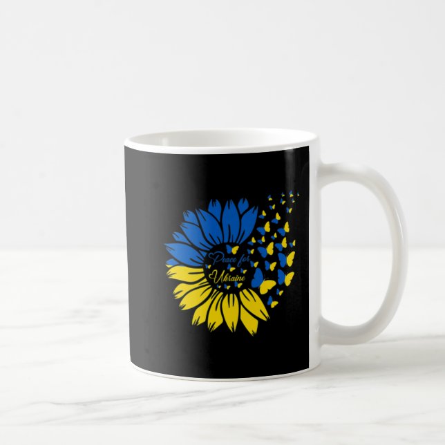 Peace For Ukraine Sunflower Ukrainian Butterfly Uk Coffee Mug (Right)