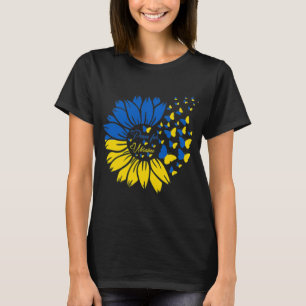 Peace For Ukraine Sunflower Ukrainian Butterfly Uk T-Shirt