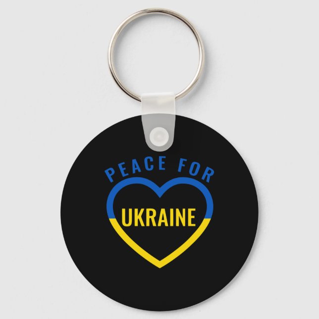 Peace For Ukraine Support Ukraine Pray For Ukraine Key Ring (Front)