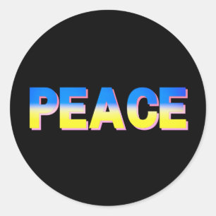 PEACE for Ukraine Ukrainian Anti War No War Classic Round Sticker