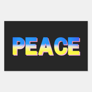 PEACE for Ukraine Ukrainian Anti War No War Rectangular Sticker