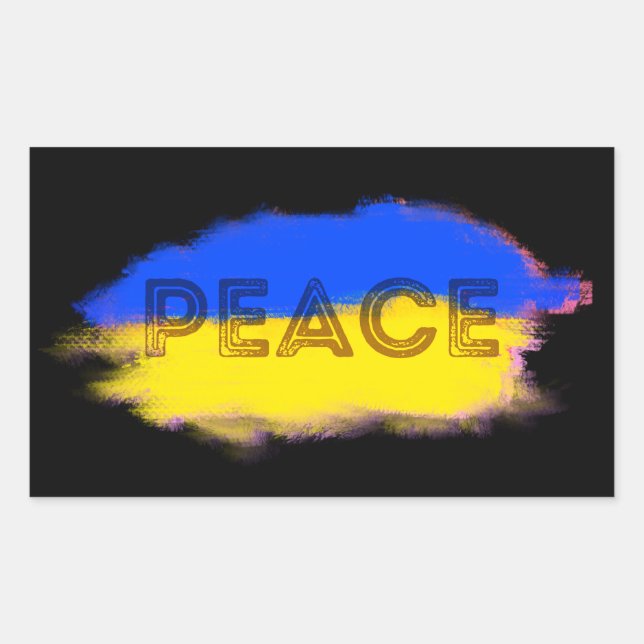 PEACE for Ukraine Ukrainian Anti War No War Rectangular Sticker (Front)
