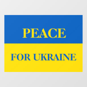 Peace for Ukraine. Ukrainian flag.