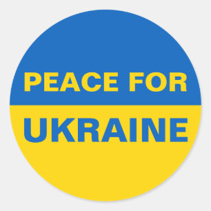 Peace for Ukraine Ukrainian Flag Classic Round Sticker