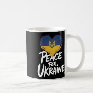 Peace For Ukraine Ukrainian Flag Heart Symbol  Coffee Mug