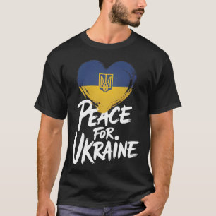Peace For Ukraine Ukrainian Flag Heart Symbol T-Shirt