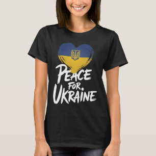 Peace For Ukraine Ukrainian Flag Heart Symbol T-Shirt