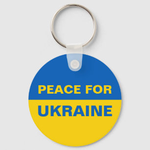 Peace for Ukraine Ukrainian Flag Key Ring